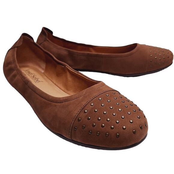 Josef Seibel Pippa 43 Ballet Flats EU 42 US 11 Suede Leather Studded Chestnut - Picture 2 of 12